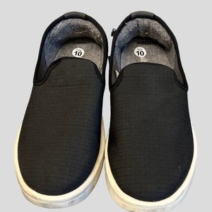 ALLBIRDS Men Size 10 Black Woven Lounge Slip On Shoe with White Sole Casual Cozy